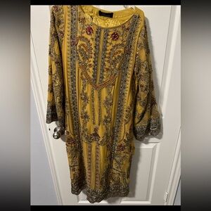 Pakistani Mayoun Mehndi Dholki Sanger Sharara heavy embroidery salwar kameez